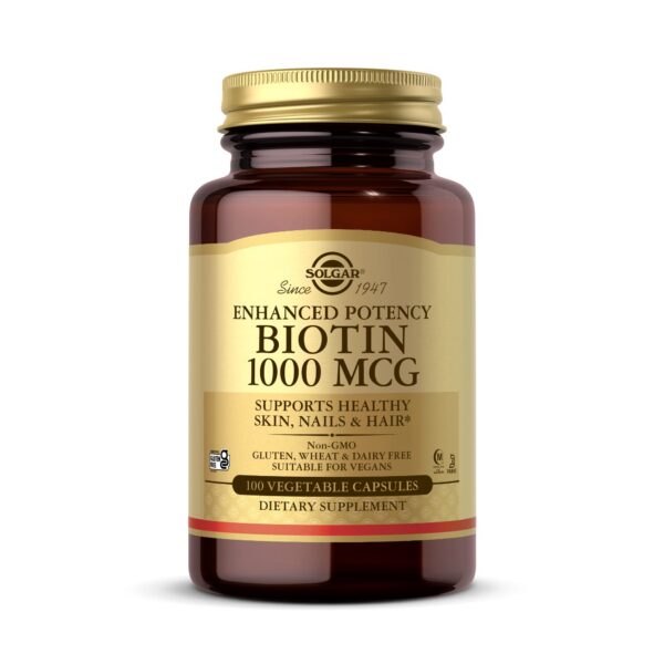 Solgar Biotina 1000 mcg frasco 100 cápsulas vegetales