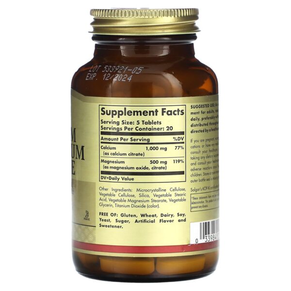 Frasco visto desde el costado Solgar