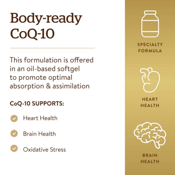 Frasco Solgar CoQ-10 con tapa