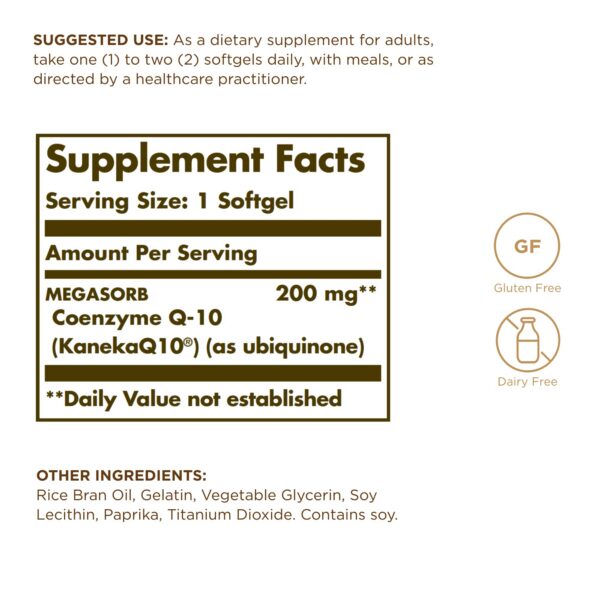 Etiqueta Solgar CoQ-10 200 mg