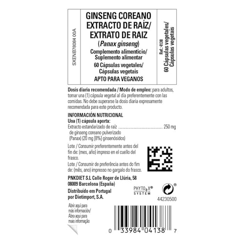 Solgar extracto ginseng coreano envase detalle