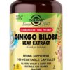 Solgar extracto de hoja de ginkgo biloba saludable para el cerebro 180 cápsulas vegetales