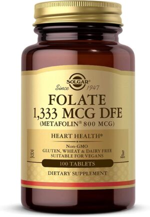 Frontal Solgar Folate 1,333 mcg DFE 100 tabletas