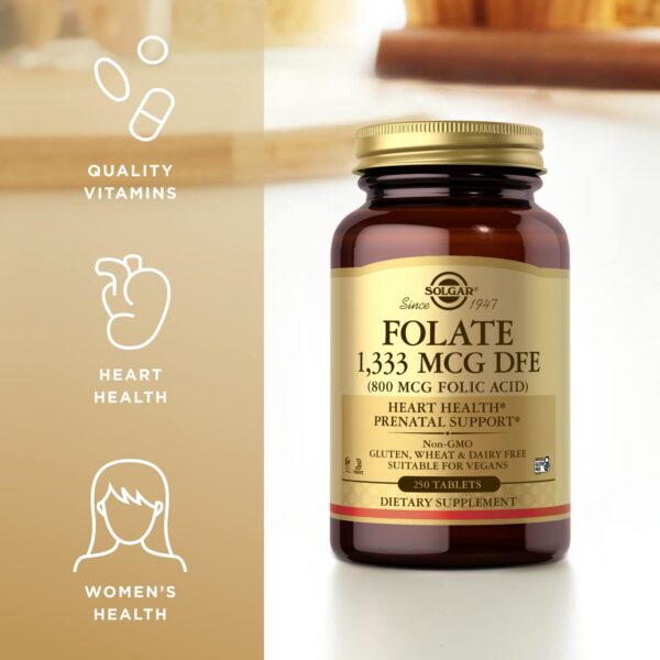 Paquete trasero SOLGAR Folato 500 tabletas