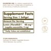 Etiqueta frontal de Solgar Lutein 40 mg