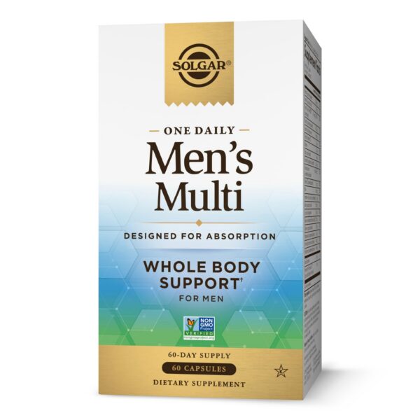 Frasco Solgar One Daily multivitamínico para hombres 60 cápsulas veganas