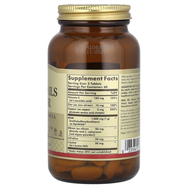 Version 1.0.0 Solgar Skin, Nails & Hair MSM etiqueta frontal