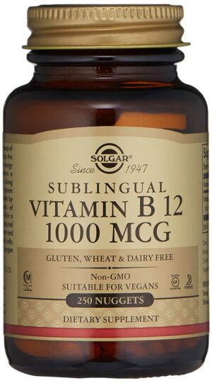 Solgar Vitamina B12 1000 mcg envase y etiqueta