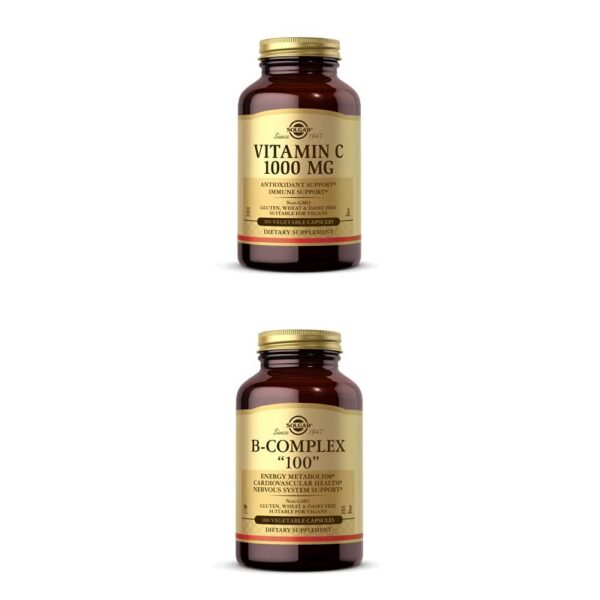 Frasco Solgar Vitamina C 1000 mg y B-Complex 100