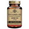 Solgar Vitamina D3 1000 UI cápsulas sin sabor envase frontal
