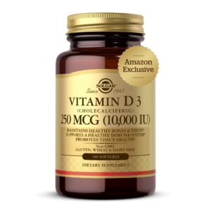 Solgar vitamina D3 10000 IU cápsulas blandas para salud ósea y dental