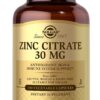 Solgar Zinc Citrate cápsulas vegetales frasco frontal