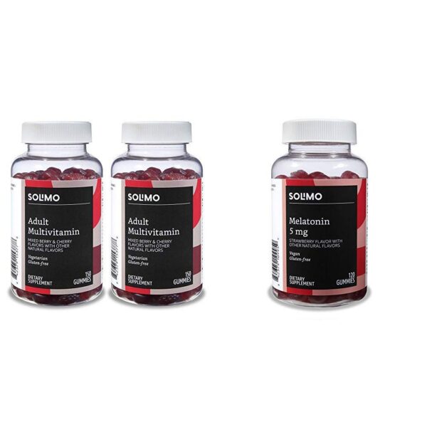 Version 1.0.0 Frente del paquete Solimo multivitaminas y melatonina