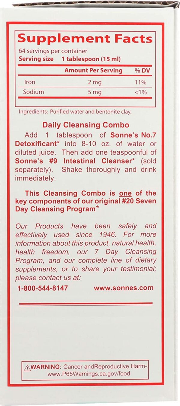 Etiqueta Sonne's Detox líquido N°7