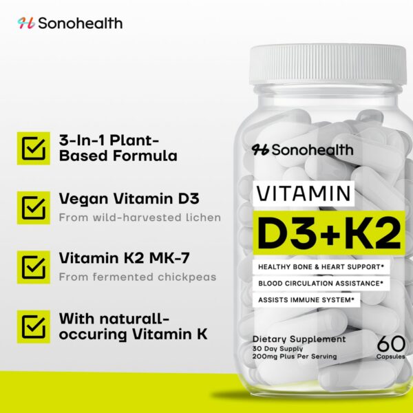 Cápsulas de Vitamina D3 + K2 with BioPerine