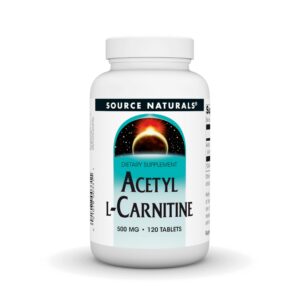 Frasco de tabletas acetil L-carnitina 500 mg