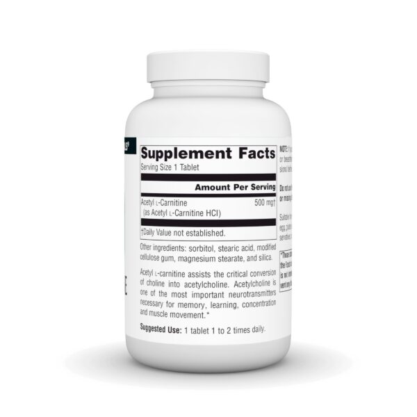 Etiqueta Source Naturals acetil L-carnitina 500 mg