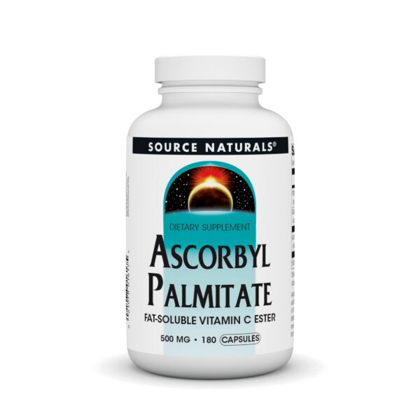 Source Naturals Ascorbyl Palmitate 500 mg cápsulas etiqueta frontal
