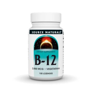 Frente del envase Source Naturals Vitamina B-12 2000 mcg