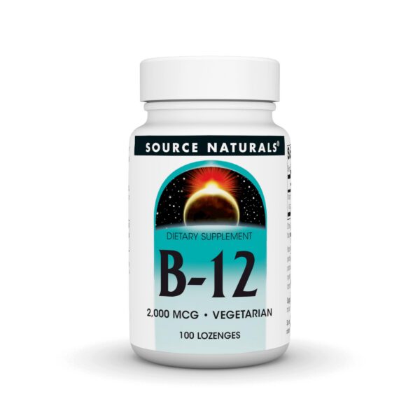 Frente del envase Source Naturals Vitamina B-12 2000 mcg