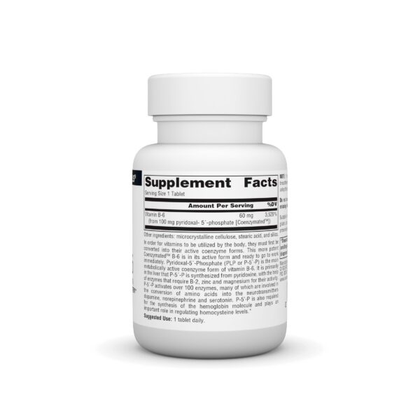 Etiqueta frontal del frasco Source Naturals B-6 coenzimado