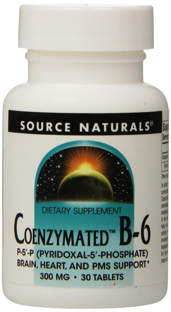 Frasco y etiqueta de Source Naturals B-6