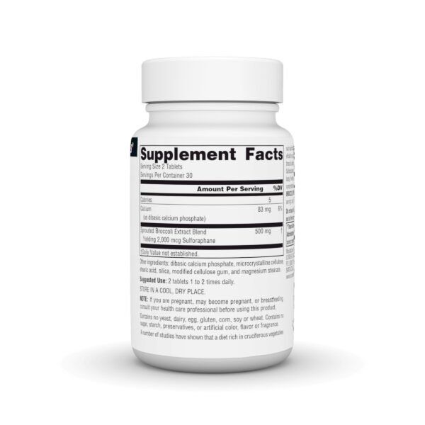 Etiqueta de suplemento brócoli Source Naturals