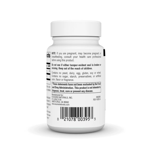 Version 1.0.0 Vista lateral de la caja Source Naturals ácido alfa-lipoico