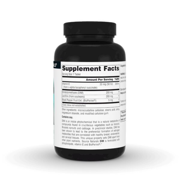 Etiqueta frontal de Source Naturals DIM