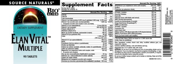 Version 1.0.0 Caja de Source Naturals Elan Vital Multivitaminas