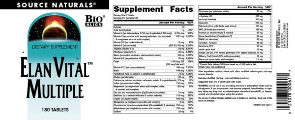 Detalles de ingredientes de Elan Vital