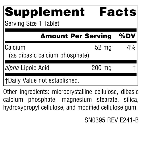 Version 1.0.0 Etiqueta de ácido alfa-lipoico Source Naturals