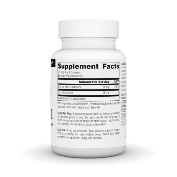 Etiqueta de zinc L-carnosine en el envase