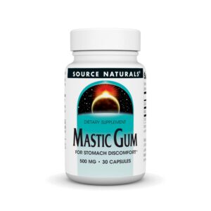 Envase de Source Naturals goma mastic 500 mg 30 cápsulas