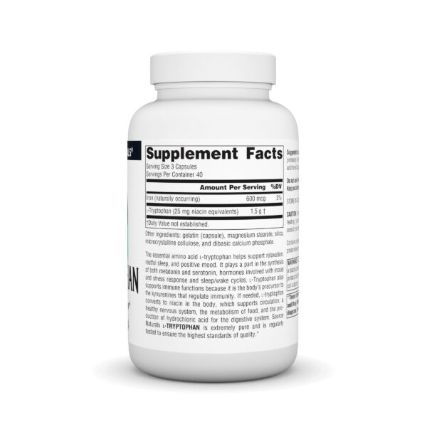 Source Naturals L-Triptófano cápsulas para apoyo de sueño y ánimo
