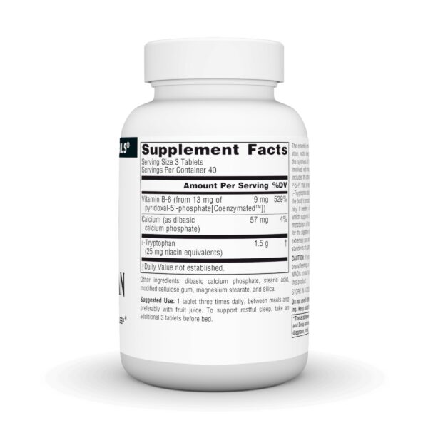 Etiqueta Source Naturals L-Tryptophan Coenzyme B-6