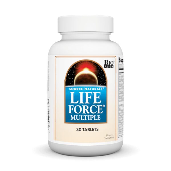 Frente del frasco Source Naturals Life Force