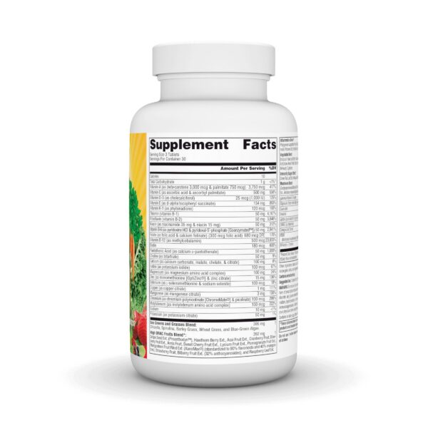 Botella de 90 tabletas vista lateral