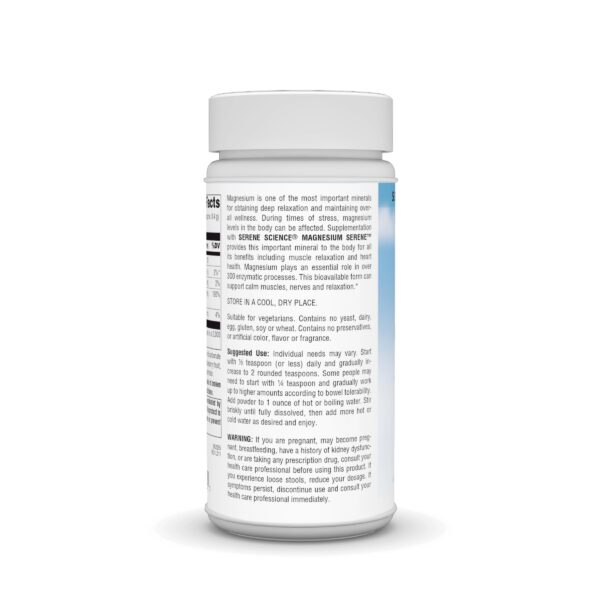 Polvo de magnesio Source Naturals Serene Berry mostrando mezcla