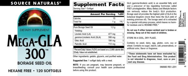 Source Naturals Mega-GLA 300 pack de 1