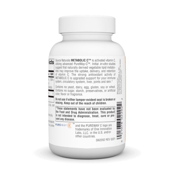 Version 1.0.0 Frasco blanco con cápsulas Metabolic C