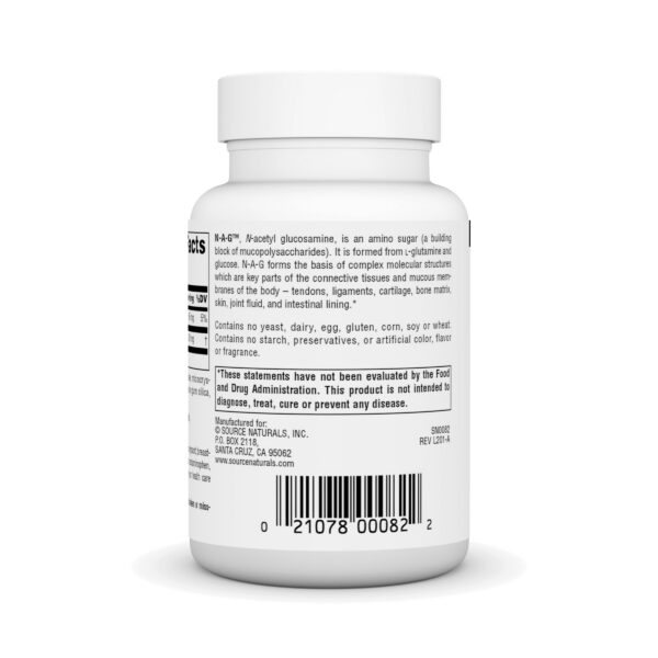 Etiqueta lateral de Source Naturals N-A-G