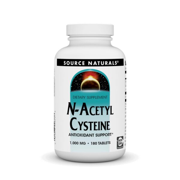 Frasco de Source Naturals N-Acetil Cisteína 1000mg 180 tabletas