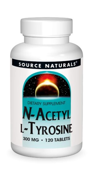 Frente de envase Source Naturals N-Acetyl L-Tyrosine 120 tabletas