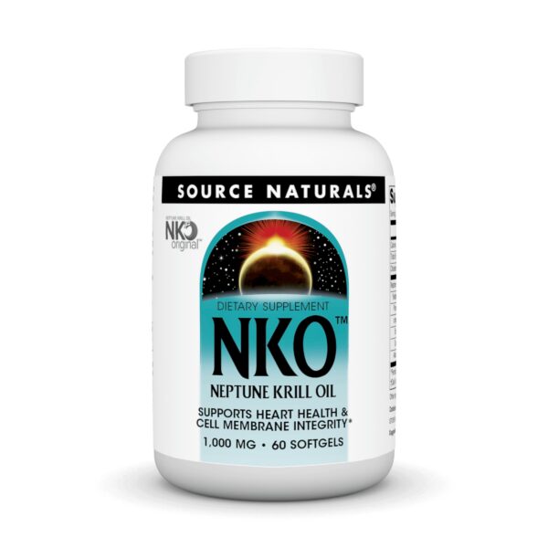 Frente de la botella Source Naturals NKO Neptune Krill Oil
