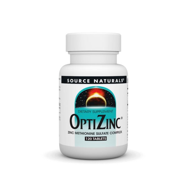 Source Naturals OptiZinc frasco con etiqueta