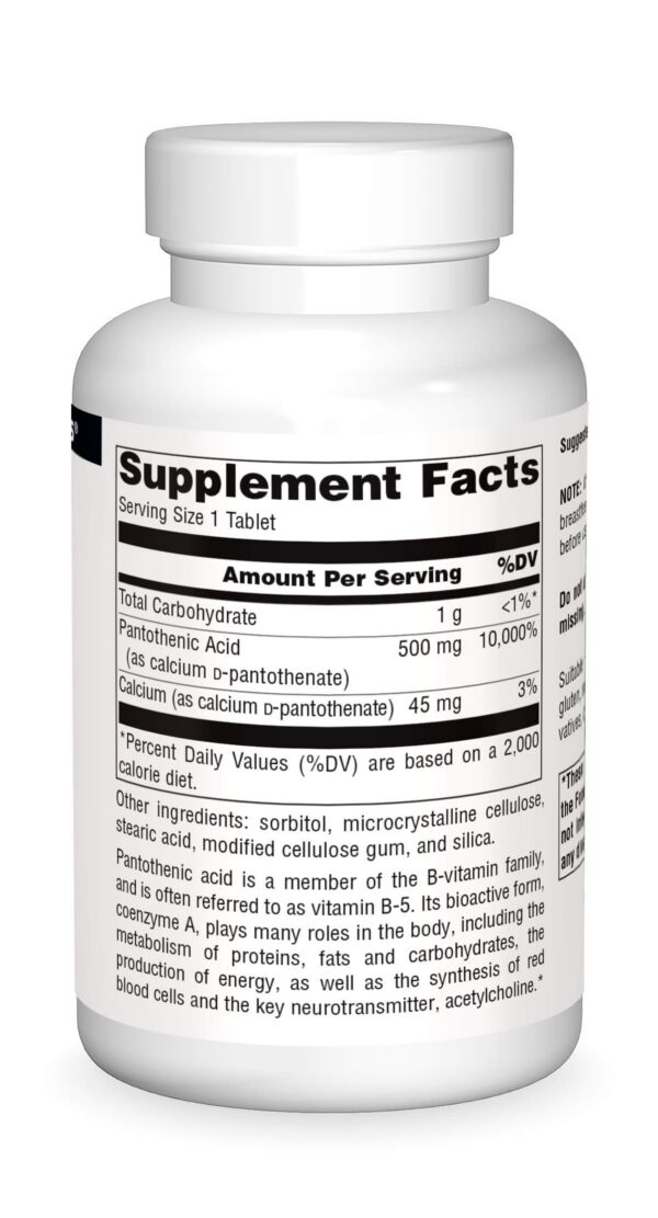 Tabletas Source Naturals Pantothenic Acid