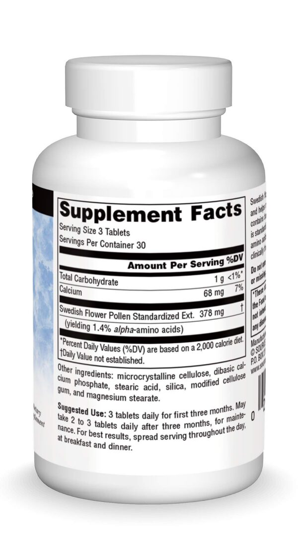 Tabletas Source Naturals Polen flores suecas