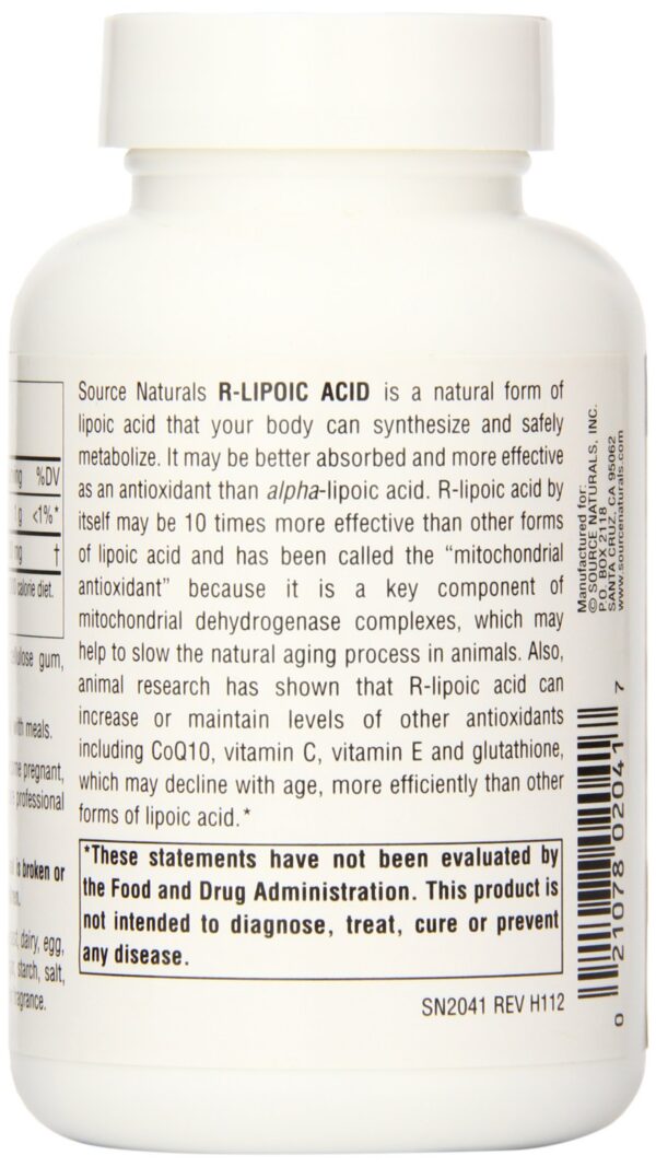 Version 1.0.0 Etiqueta detallada de R-Lipoic Acid