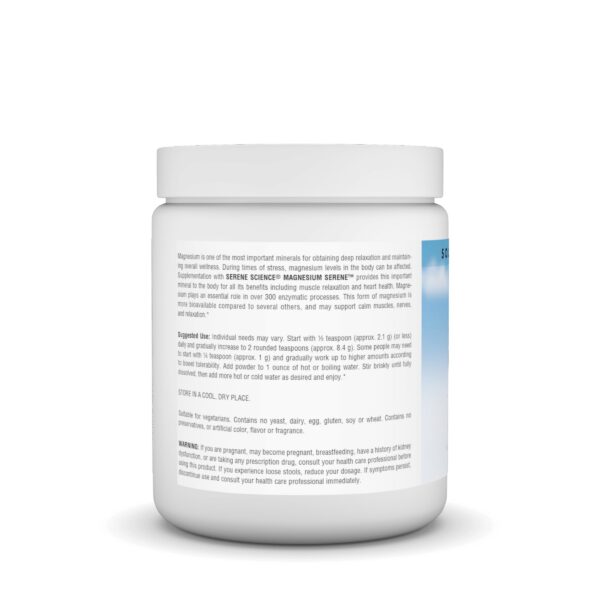 Etiqueta frontal del tarro de magnesio Serene